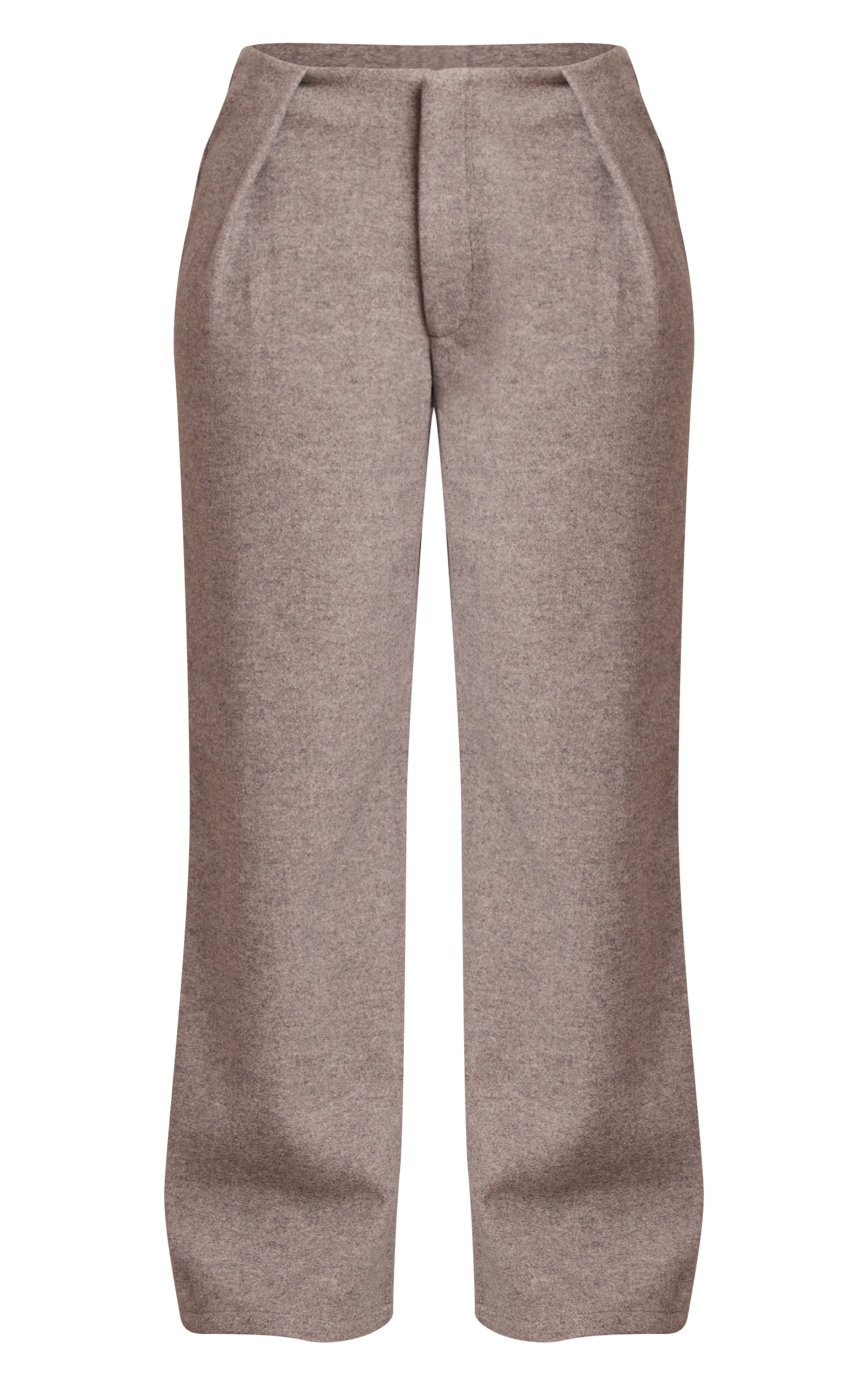 Petite Light Grey Wool Look Belted Pants image 5