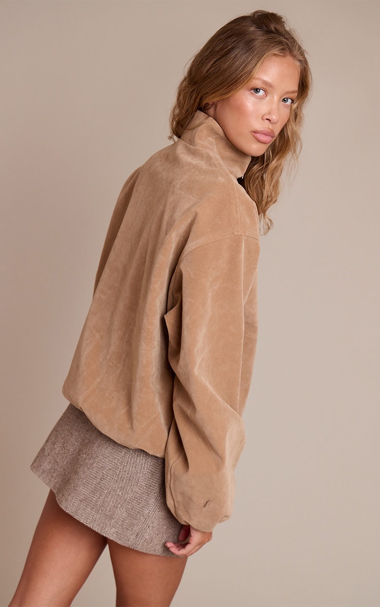 Sand Suede Bomber Jacket image 2