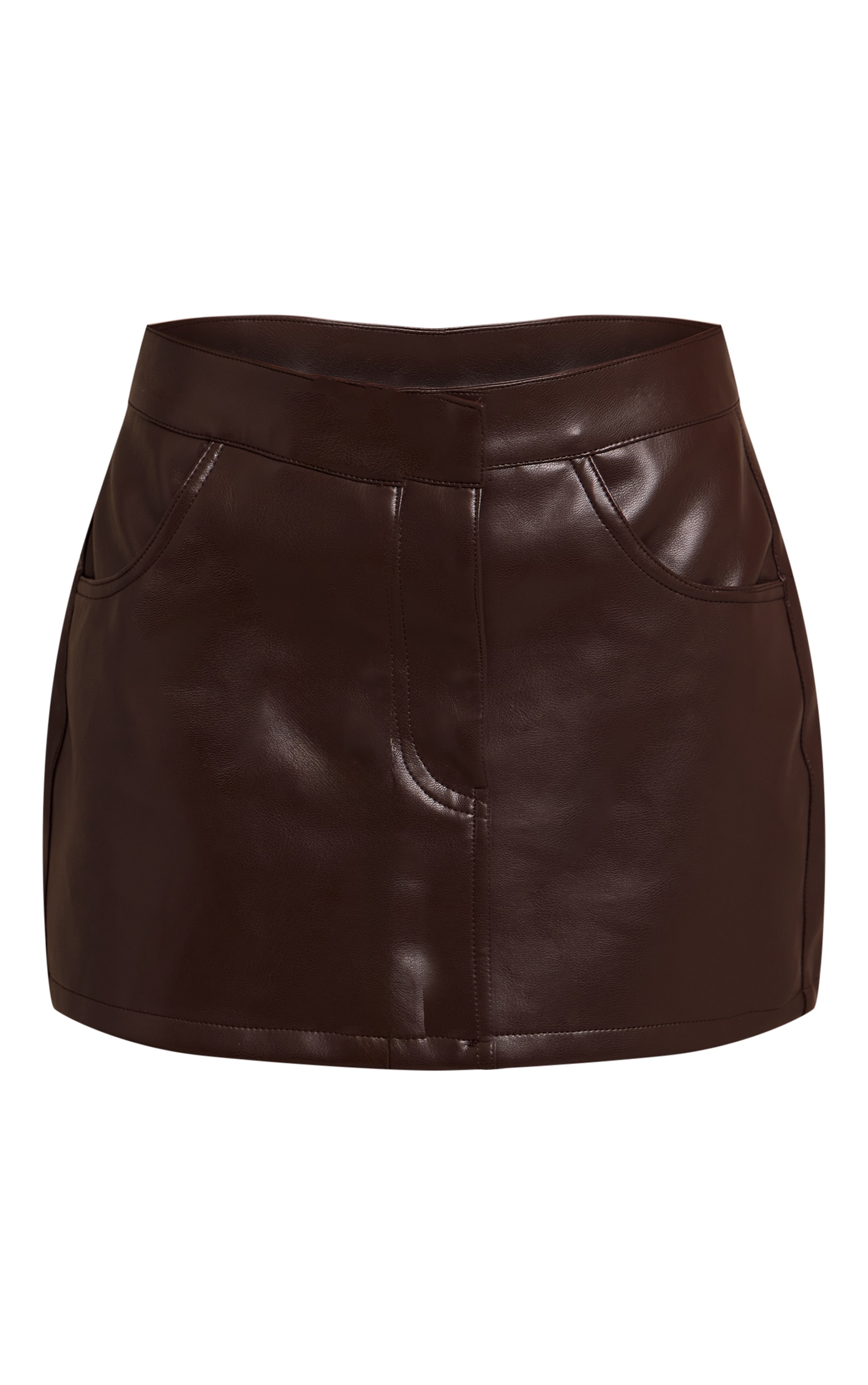 Chocolate Mini Skirt Faux Leather image 6