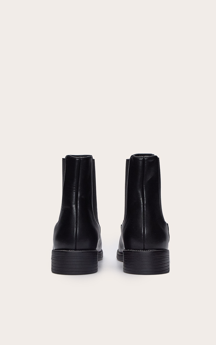 Black Soft PU Cuban Heel Boot image 4