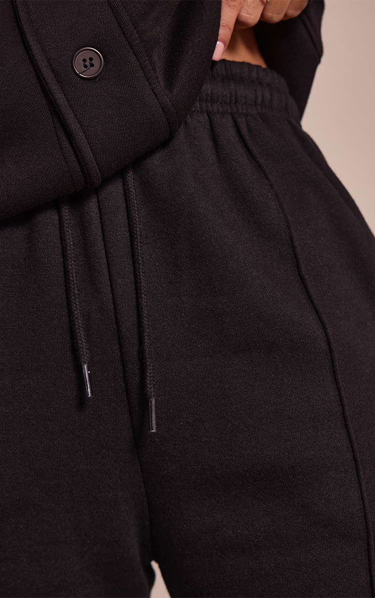 Petite Black Seam Detail Straight Leg Sweatpants image 4