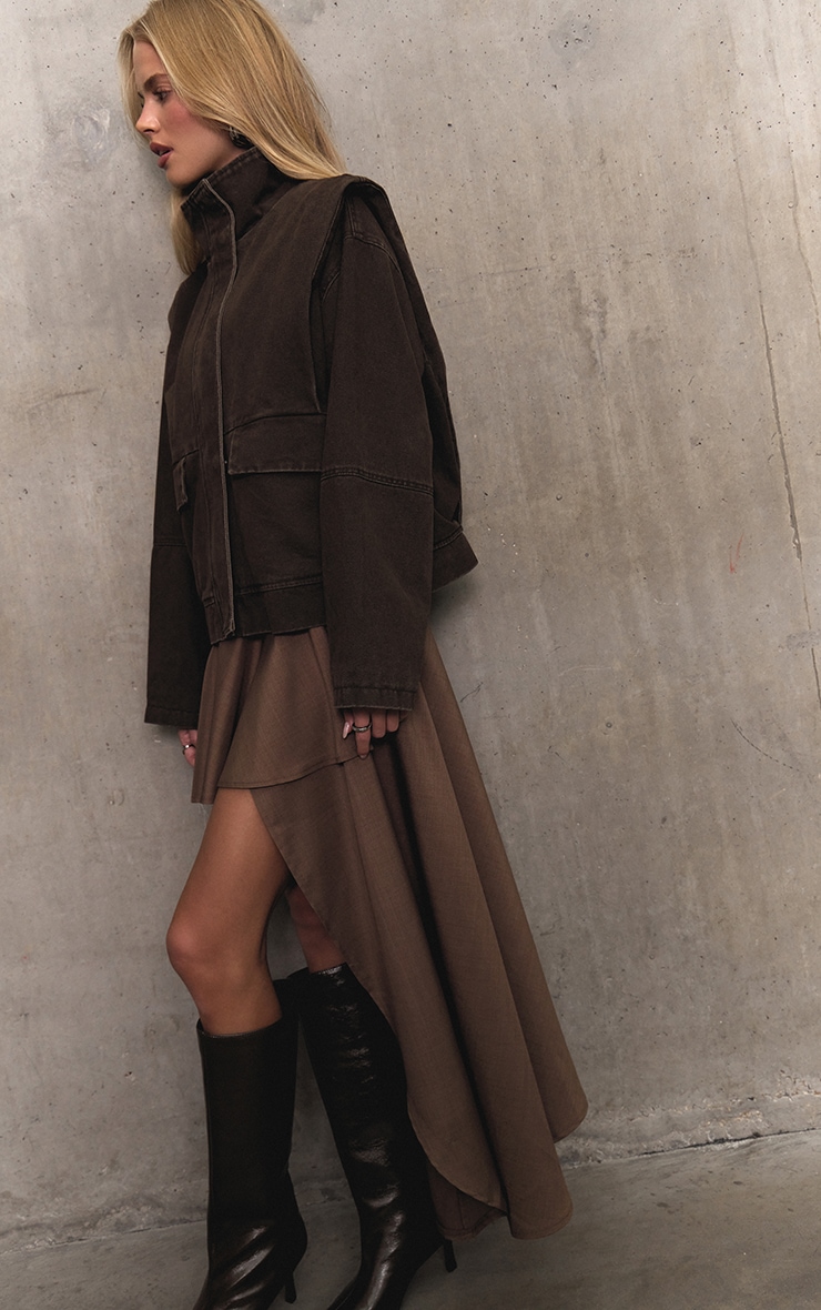 Mushroom Woven Layered Asymmetric Skirt image 1