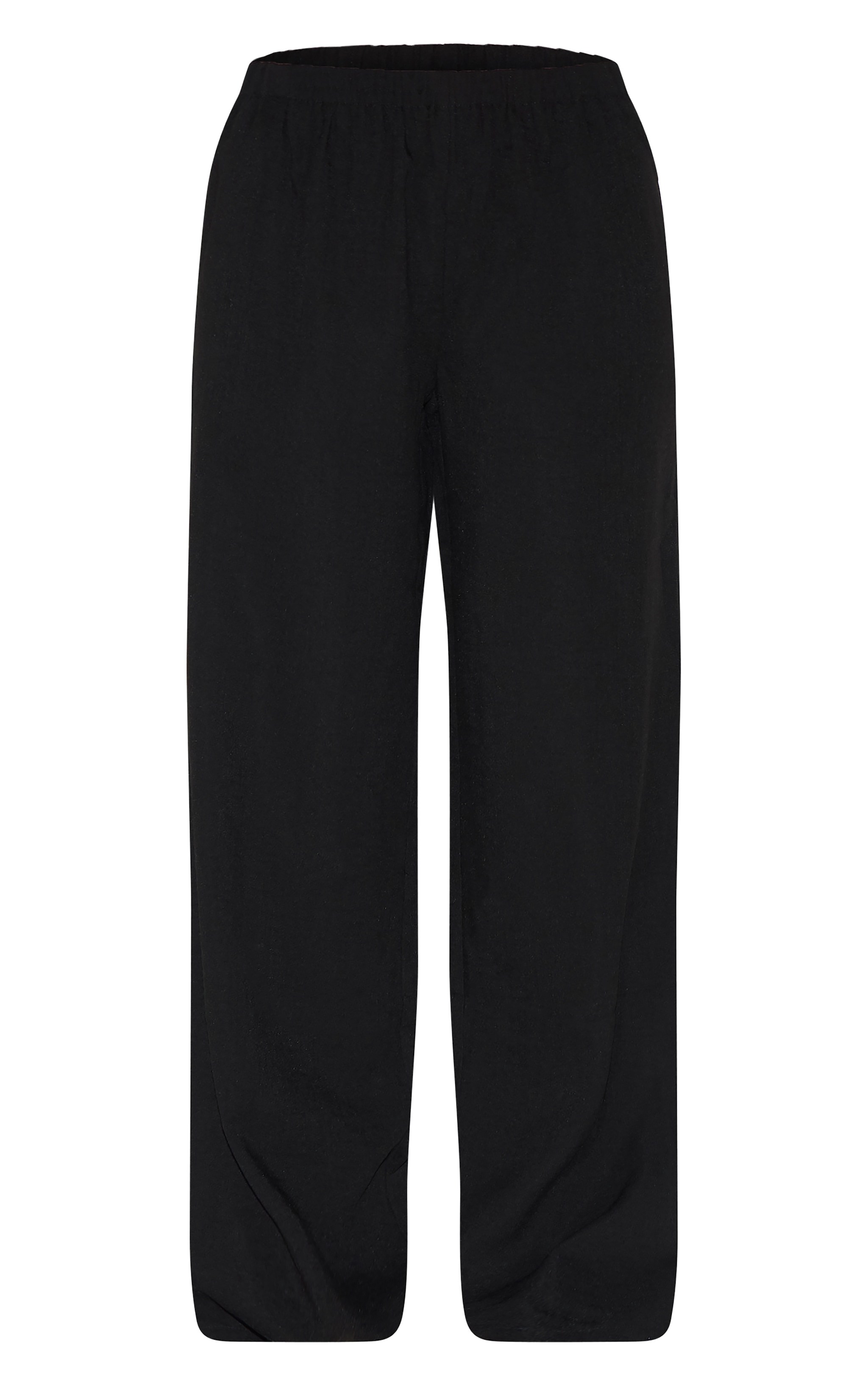 Black Textured Straight Leg Pants image 5