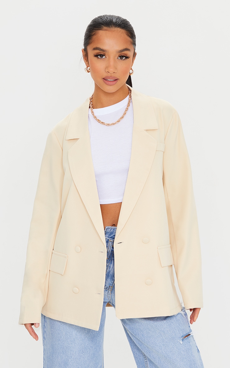 Petite - Blazer croisé gris pierre