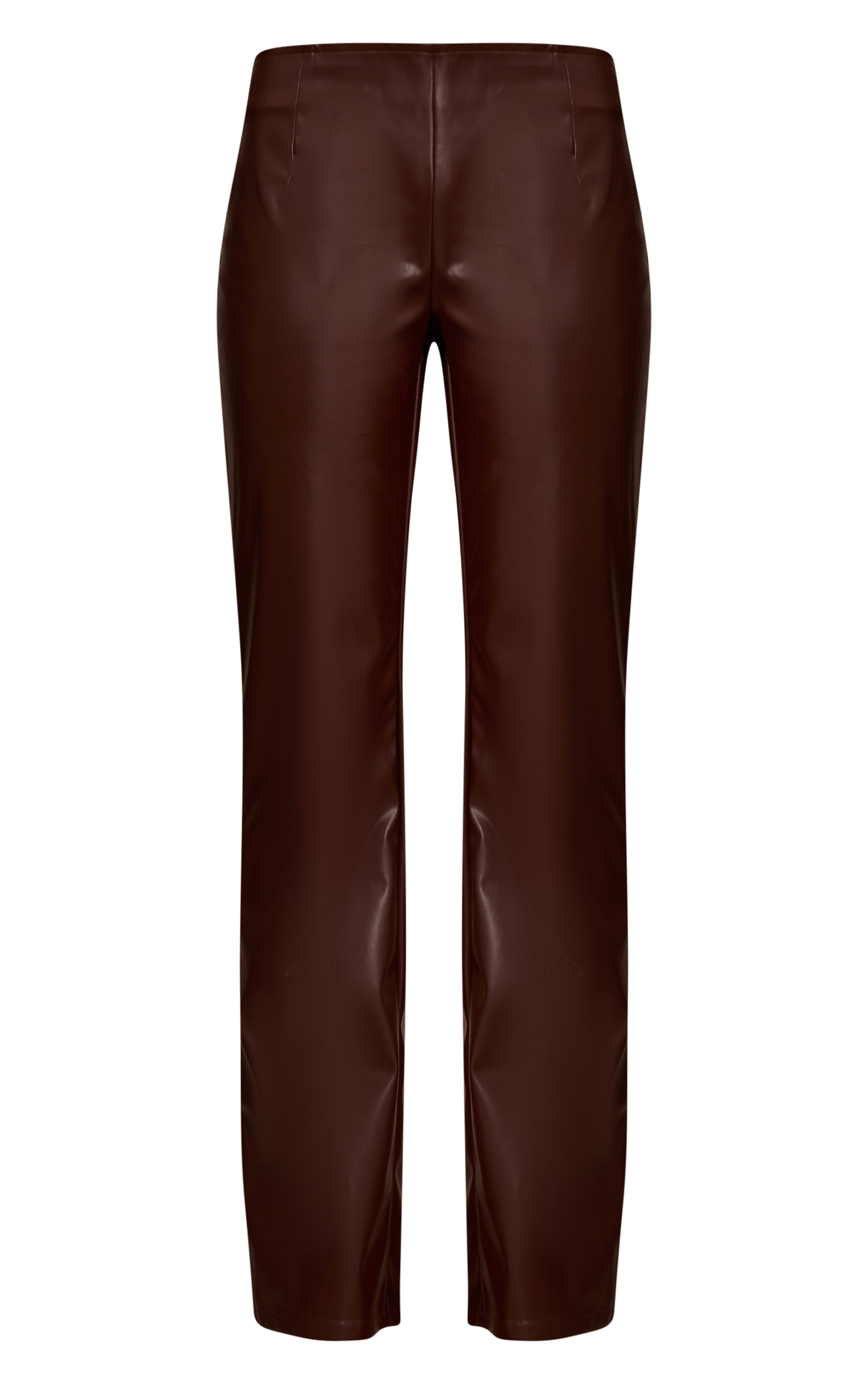 Chocolate Faux Leather Fitted Pants image 5