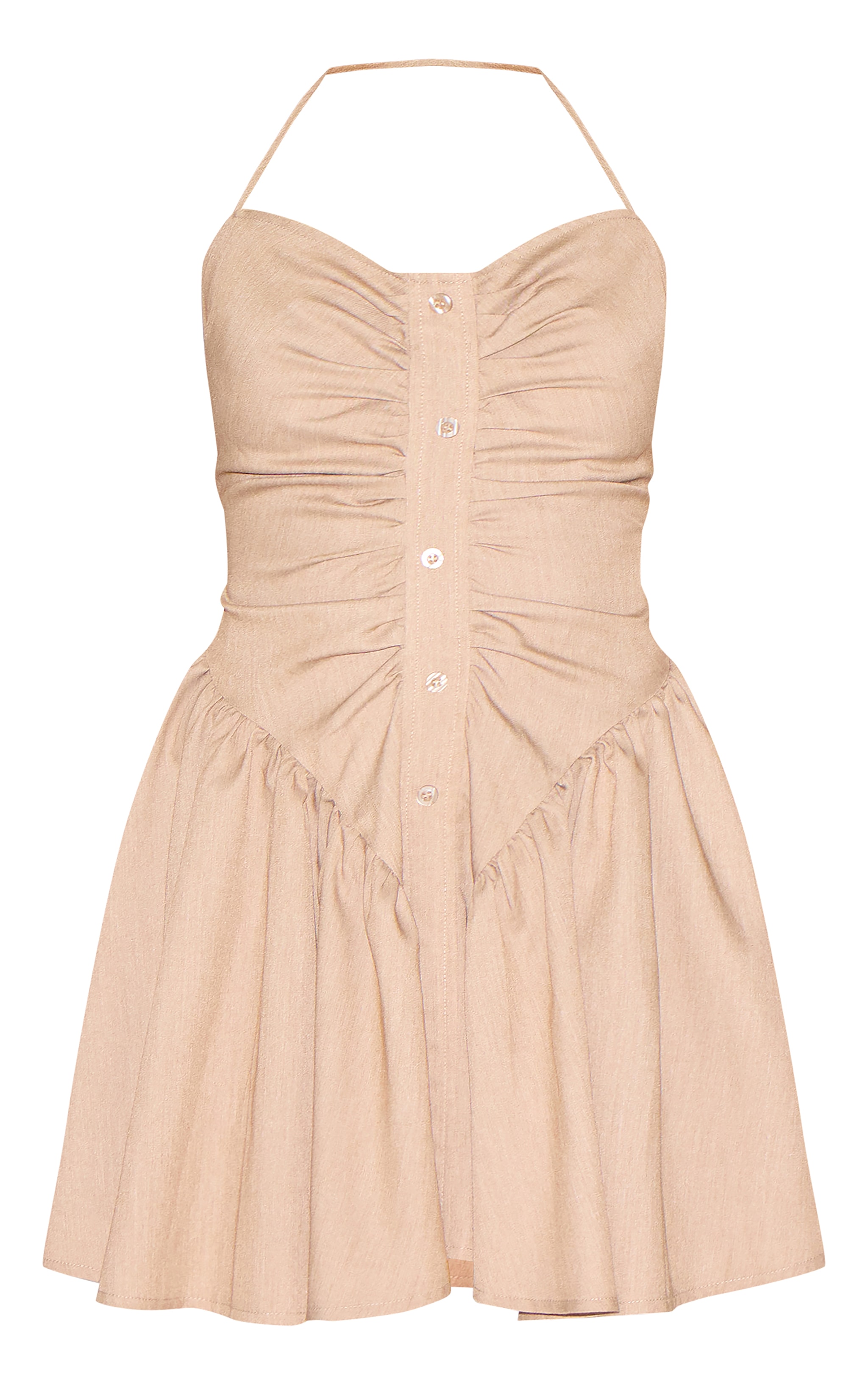 Petite Taupe Frill Shift Dress image 5