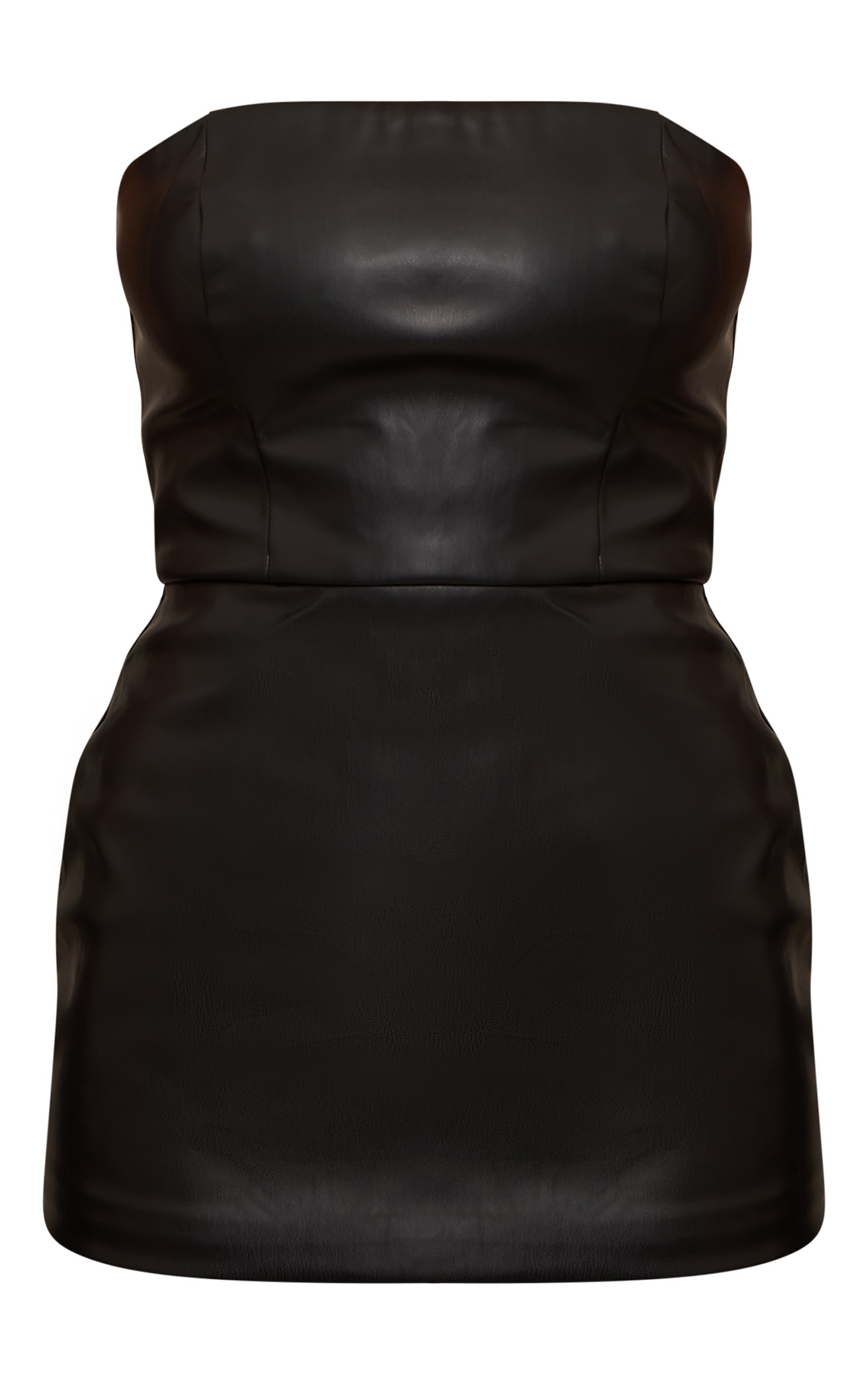 Black Faux Leather Fold Over Corset Top image 5
