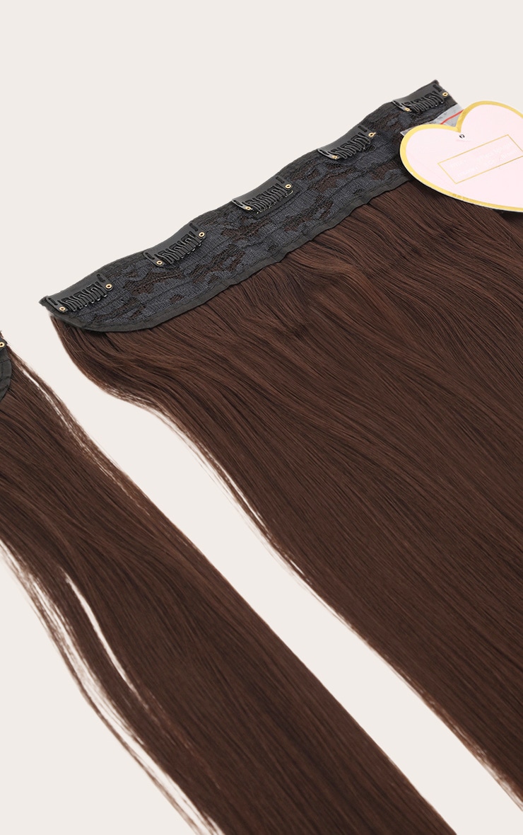 LullaBellz 22" 5 Piece Straight Clip In Hair Extensions Choc Brown image 7