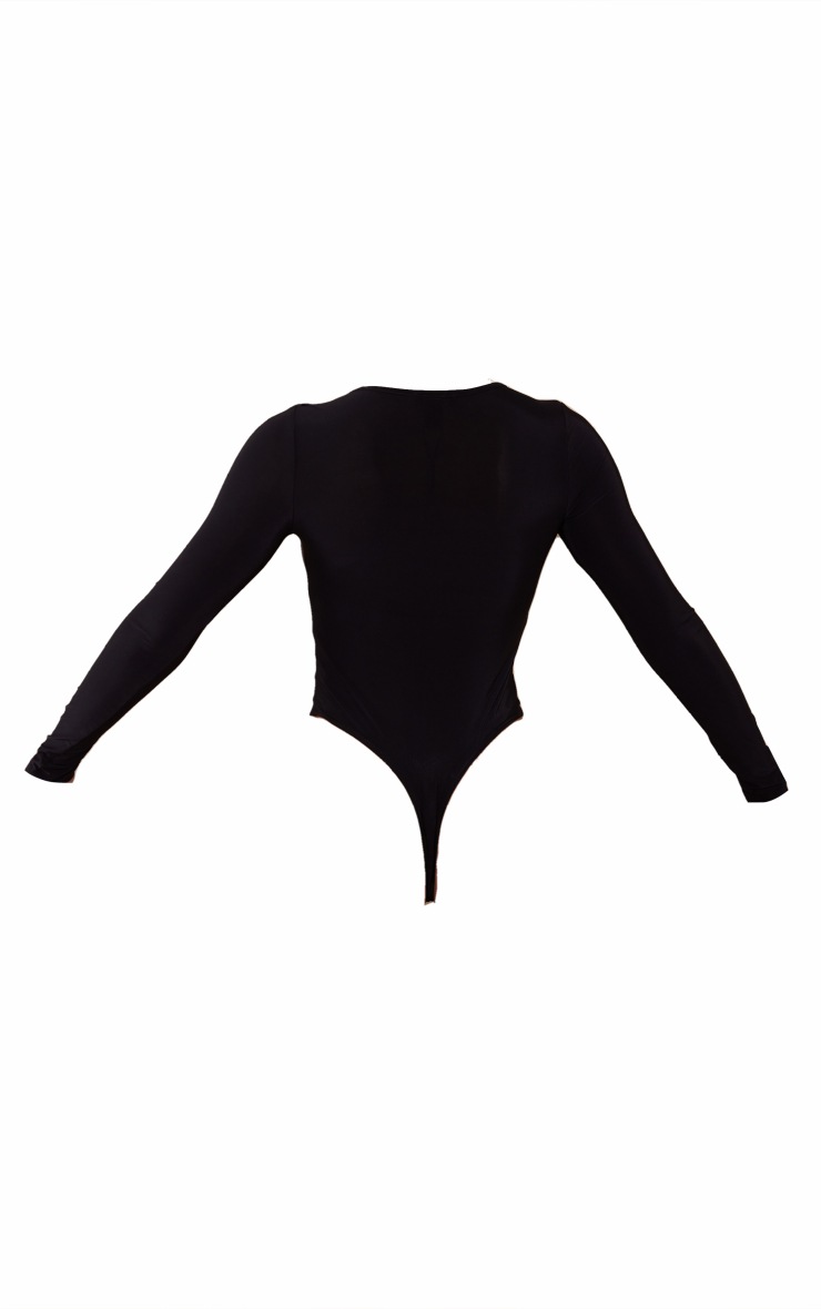 Black Heart Trim Long Sleeve Bodysuit image 6