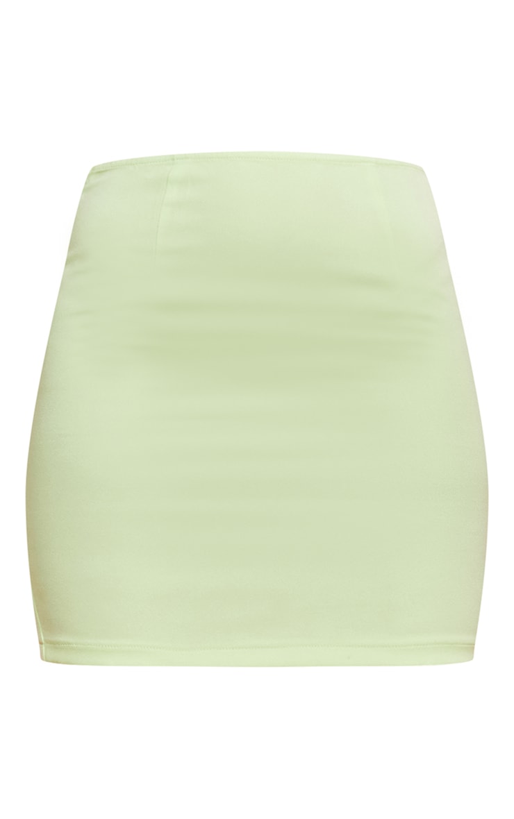 Pastel Lime Woven Mini Skirt image 6