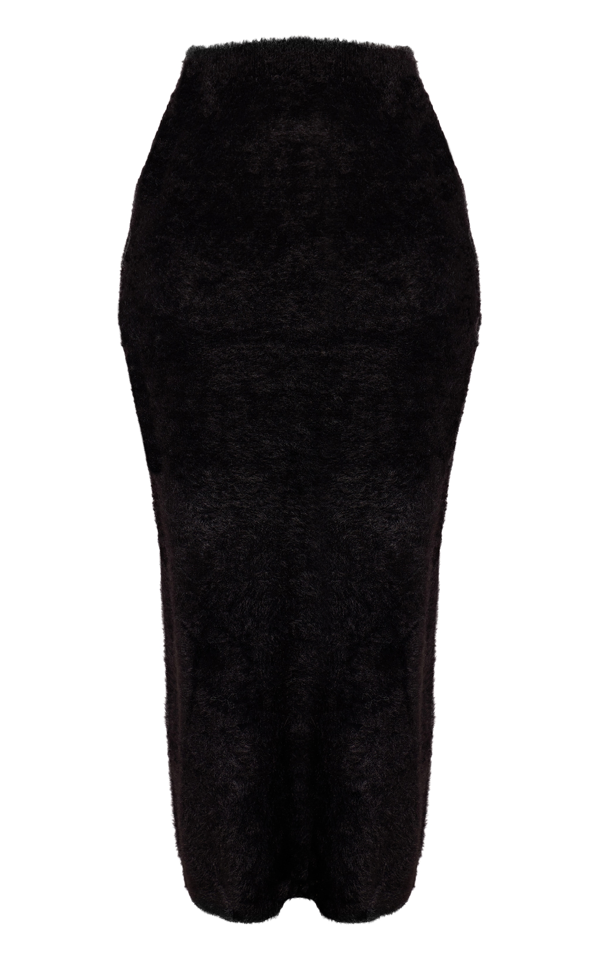 Petite Black Fluffy Knitted Maxi Skirt image 5