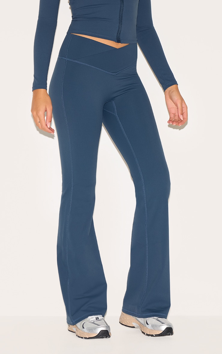 Midnight Blue Sculpt Wrap Waist Yoga Pants image 2