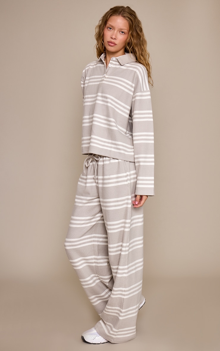 Grey Stripe Super Soft Wide Leg Pants  image 2