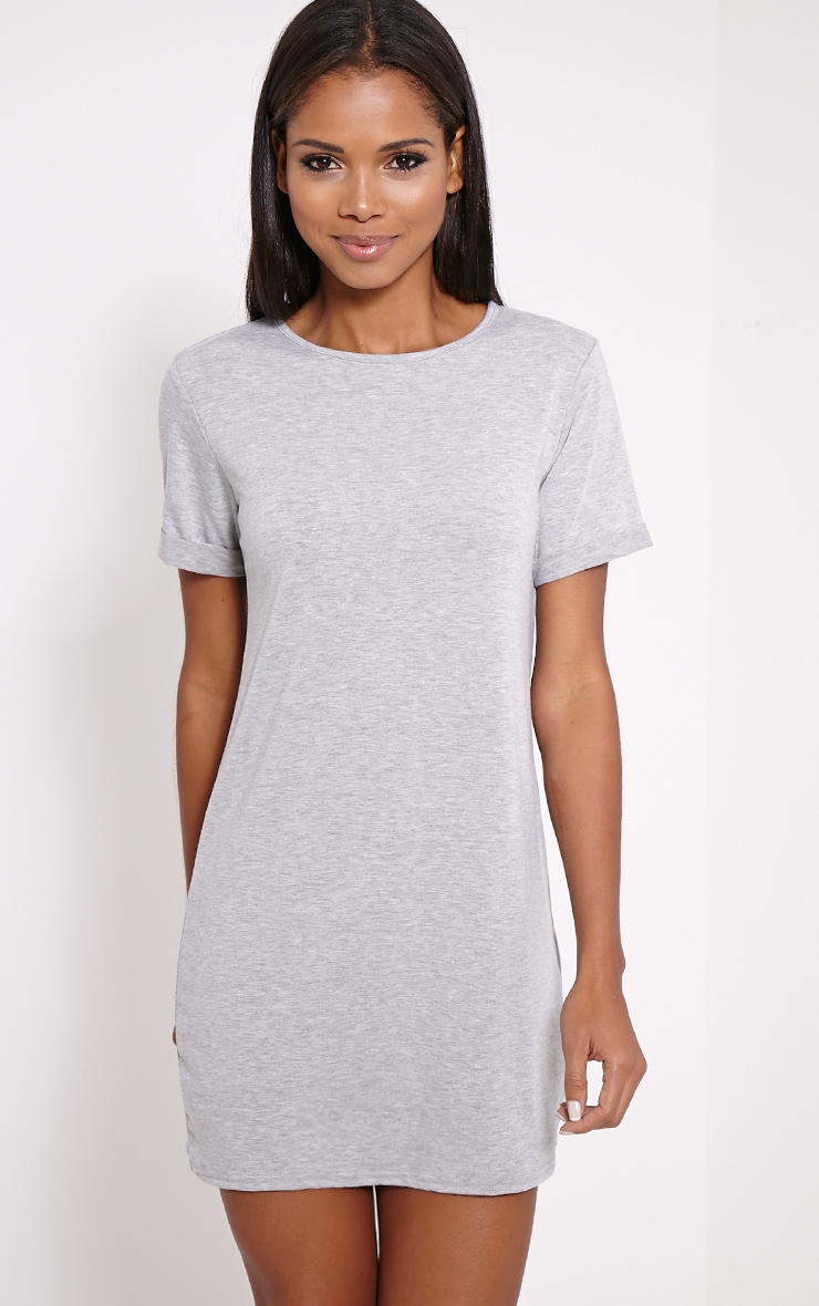 Basic Marl Grey Boyfriend Jersey TShirt Dress PrettyLittleThing