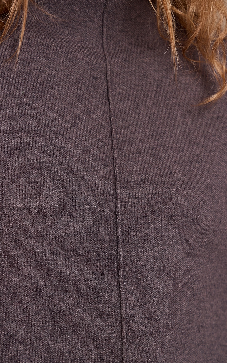 Charcoal Seam Detail Oversized Knitted Jumper image 4
