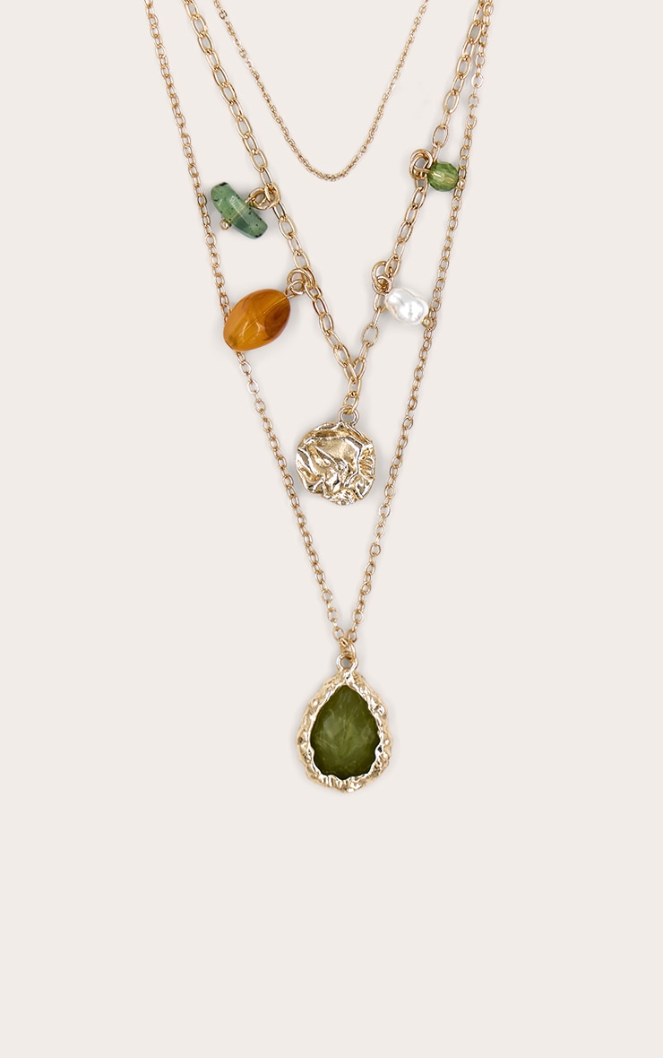 Jade Green Resin Bead Pendant Necklace image 3
