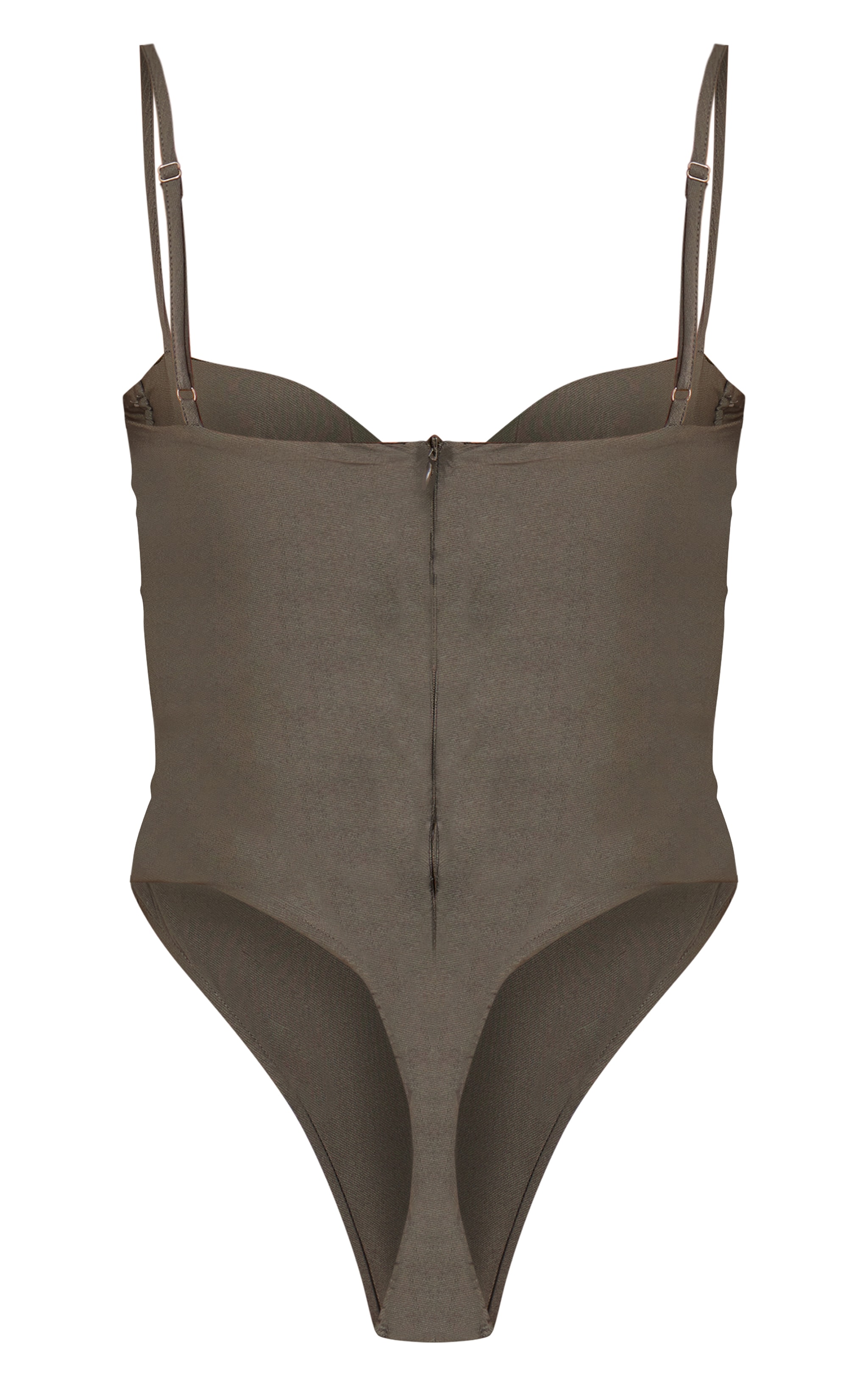 Forest Green Woven Stretch Strappy Bodysuit image 6