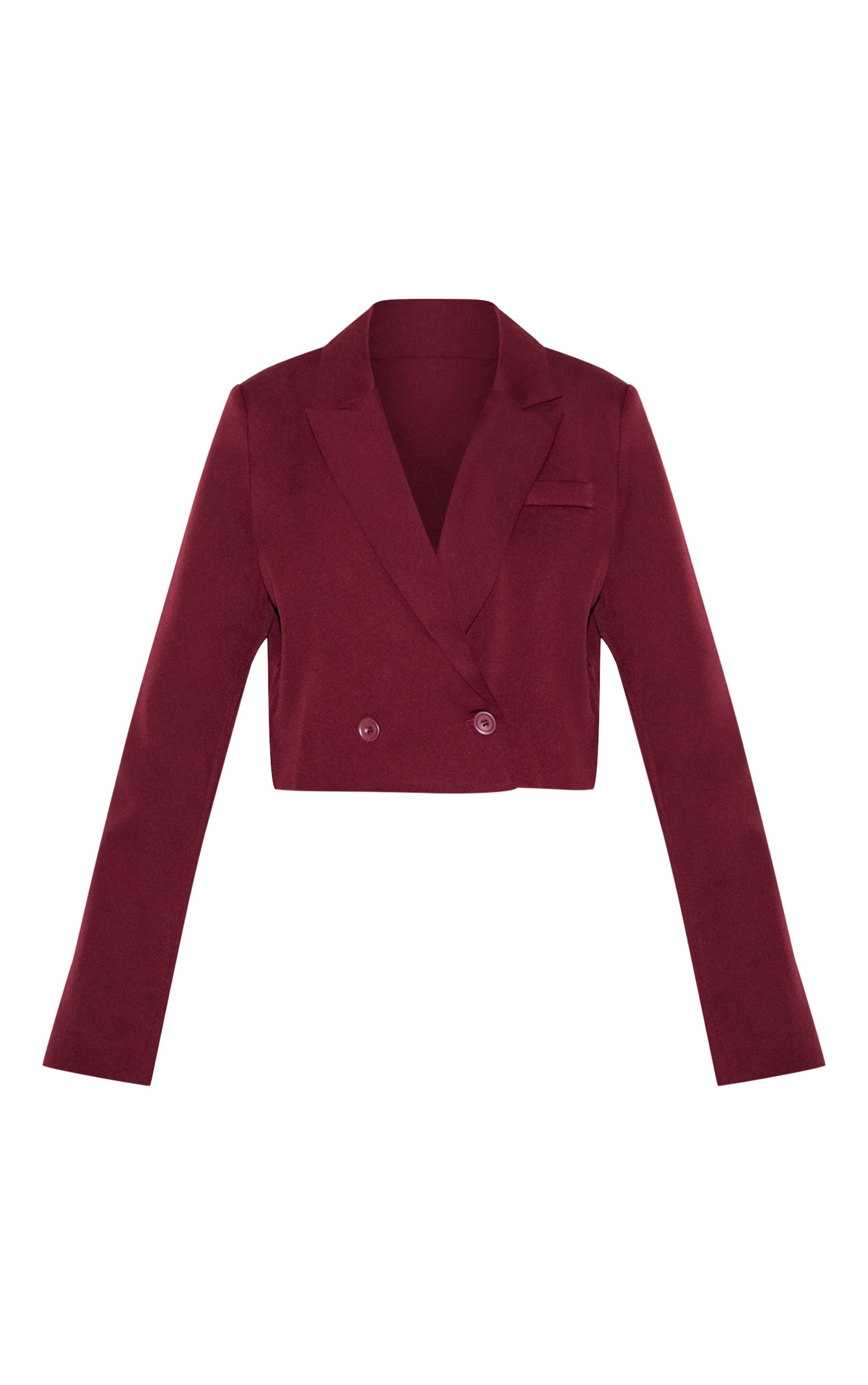 Blazer court tissé bordeaux à épaulettes image 5