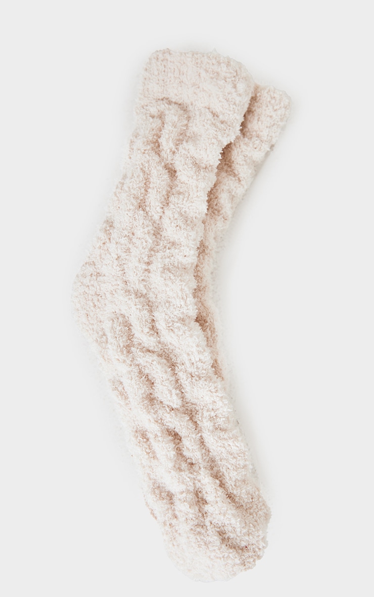 Cream Cosy Fuzzy Ankle Socks image 3