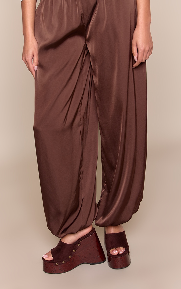 Chocolate Faux Suede Studded Mule Wedges