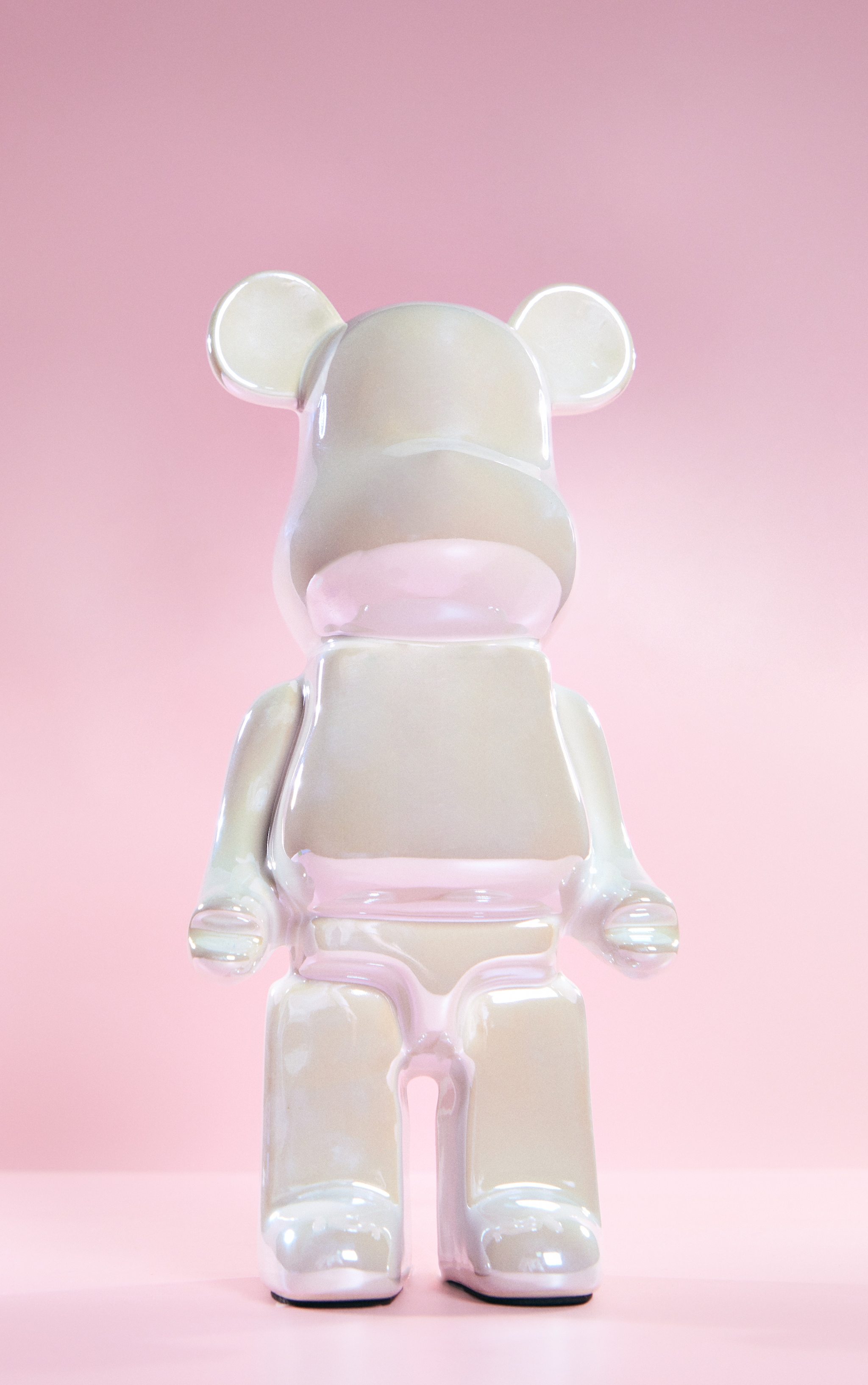 Large Cream Gloss Bear Ornament 28cm image 3