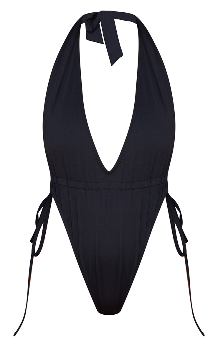 Black V Front Plunge Swimsuit image 5