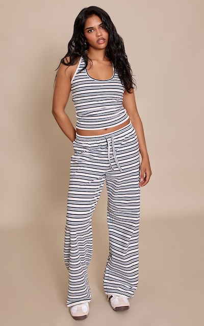 Petite Blue Striped Pants