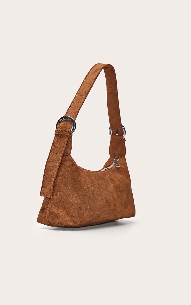 Tan Suede Adjustable Shoulder Bag image 3