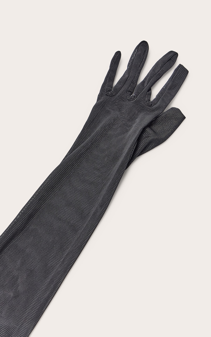 Black Long Mesh Gloves image 3