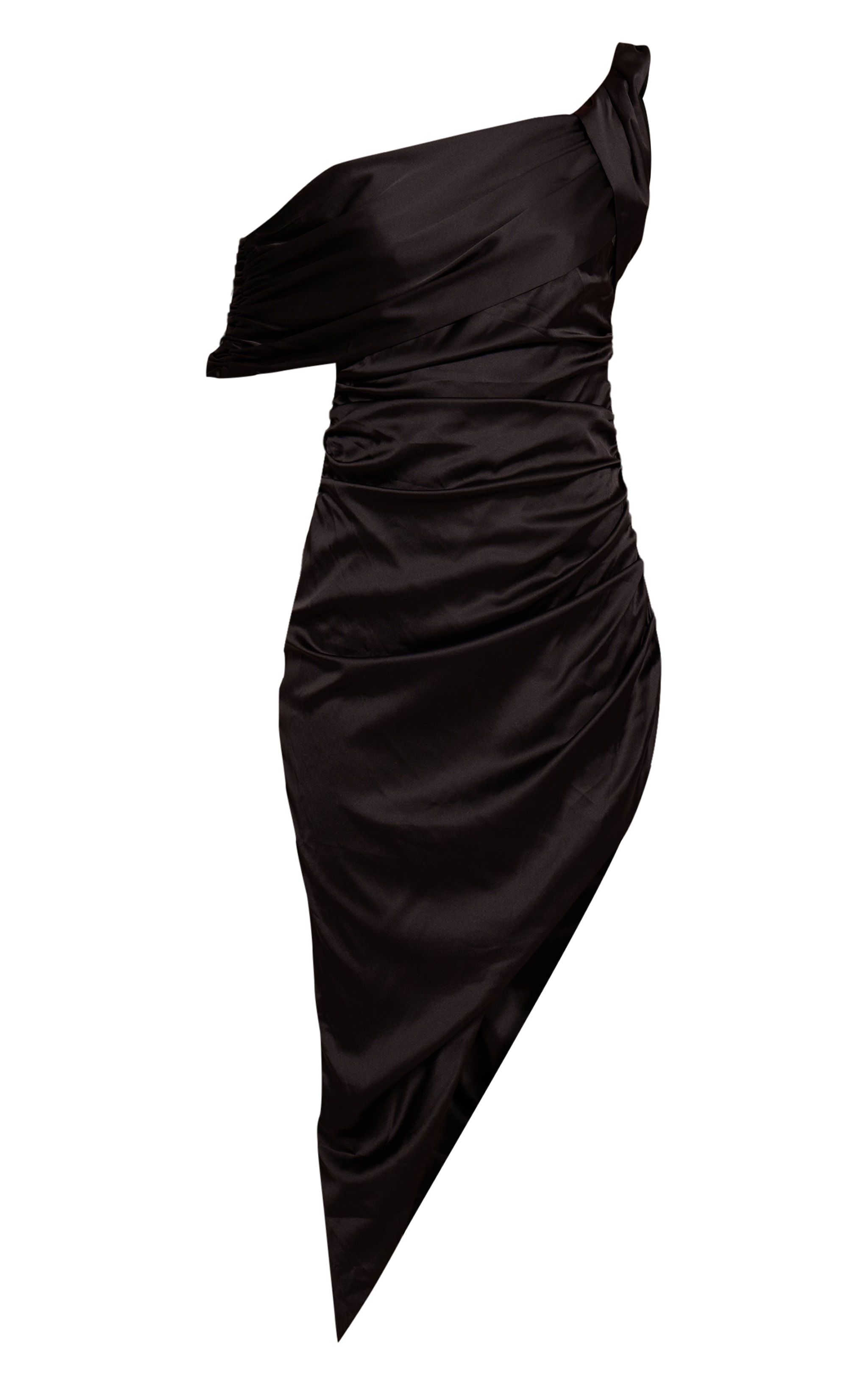 Black Bardot Asymmetric Hem Dress image 5