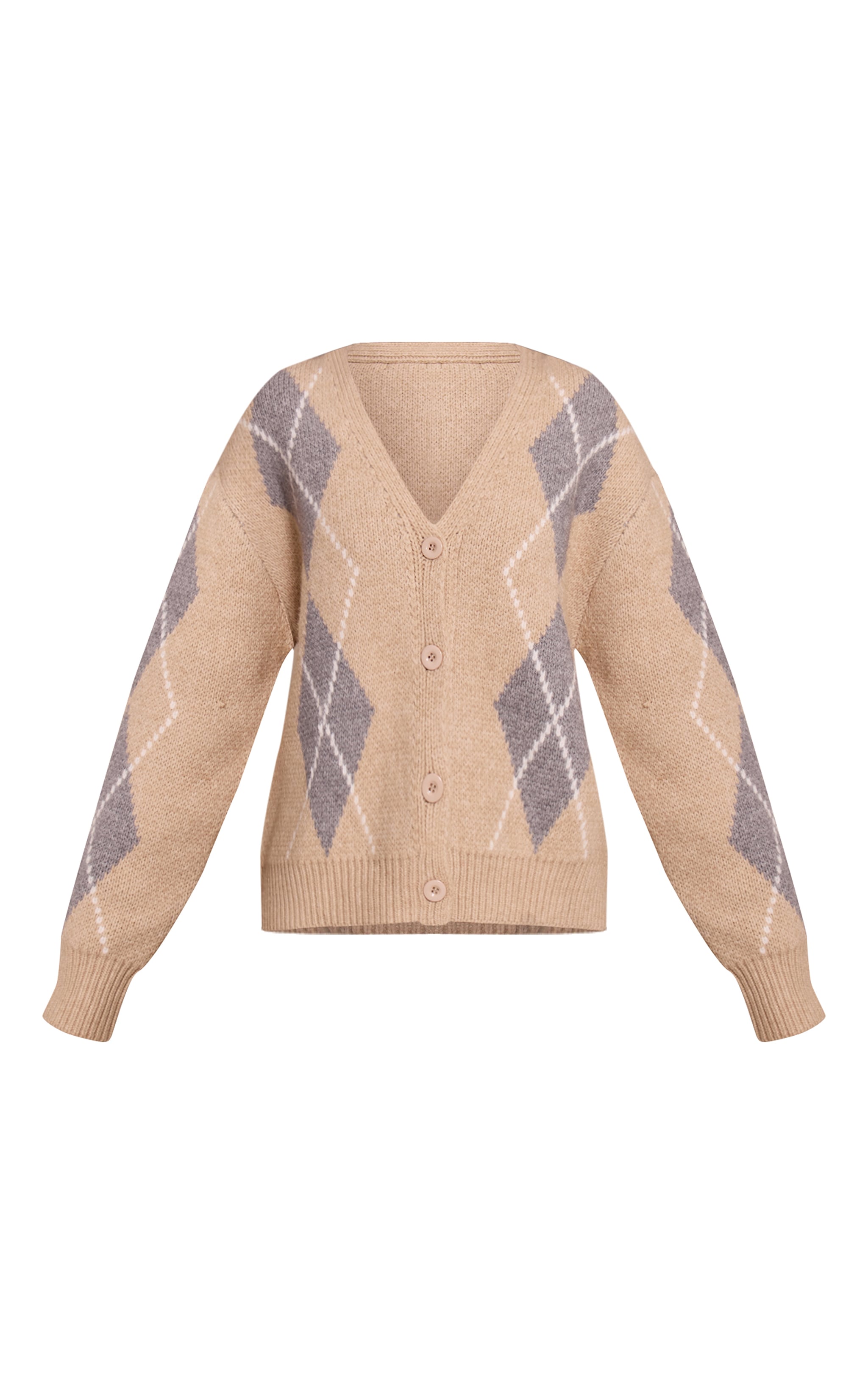 Petite Grey Chunky Knitted Button Up Cardigan image 5
