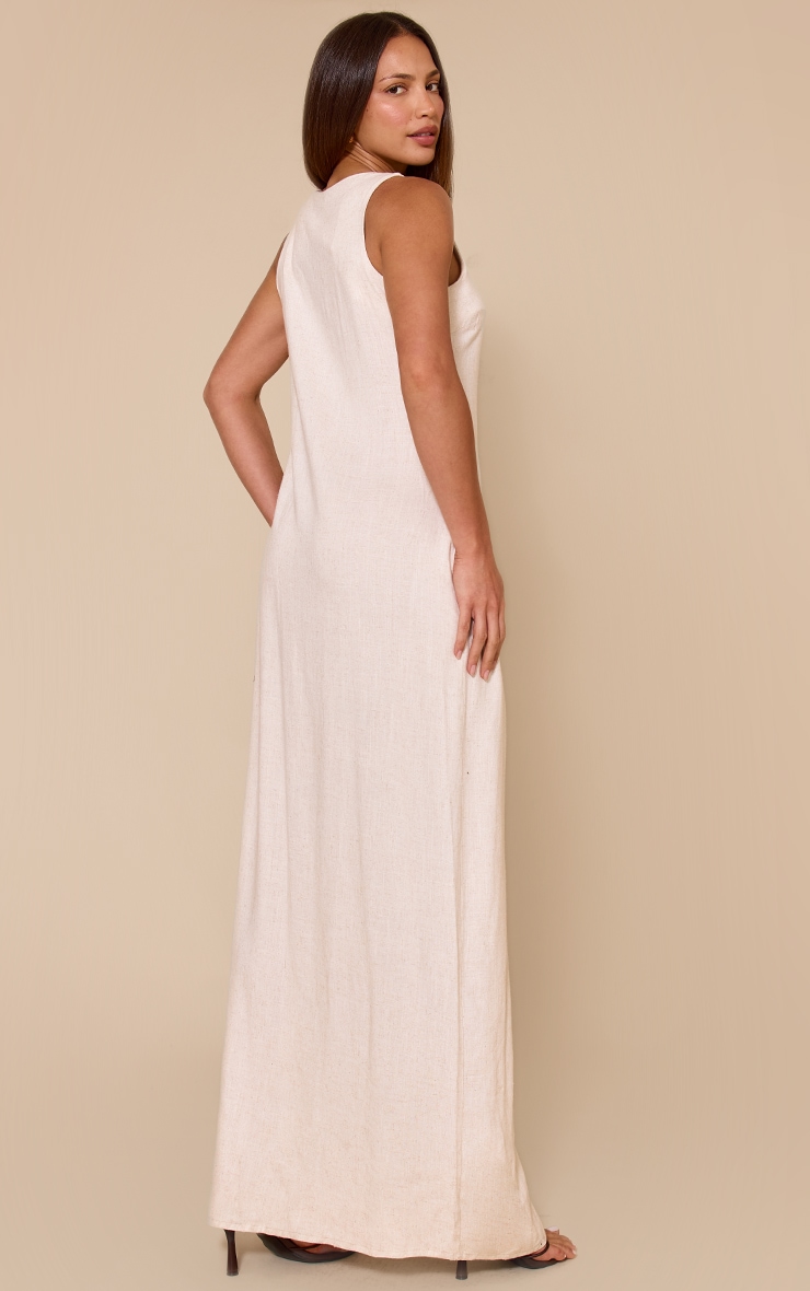 Tall Natural Textured Scoop Neck Maxi Dress image 2
