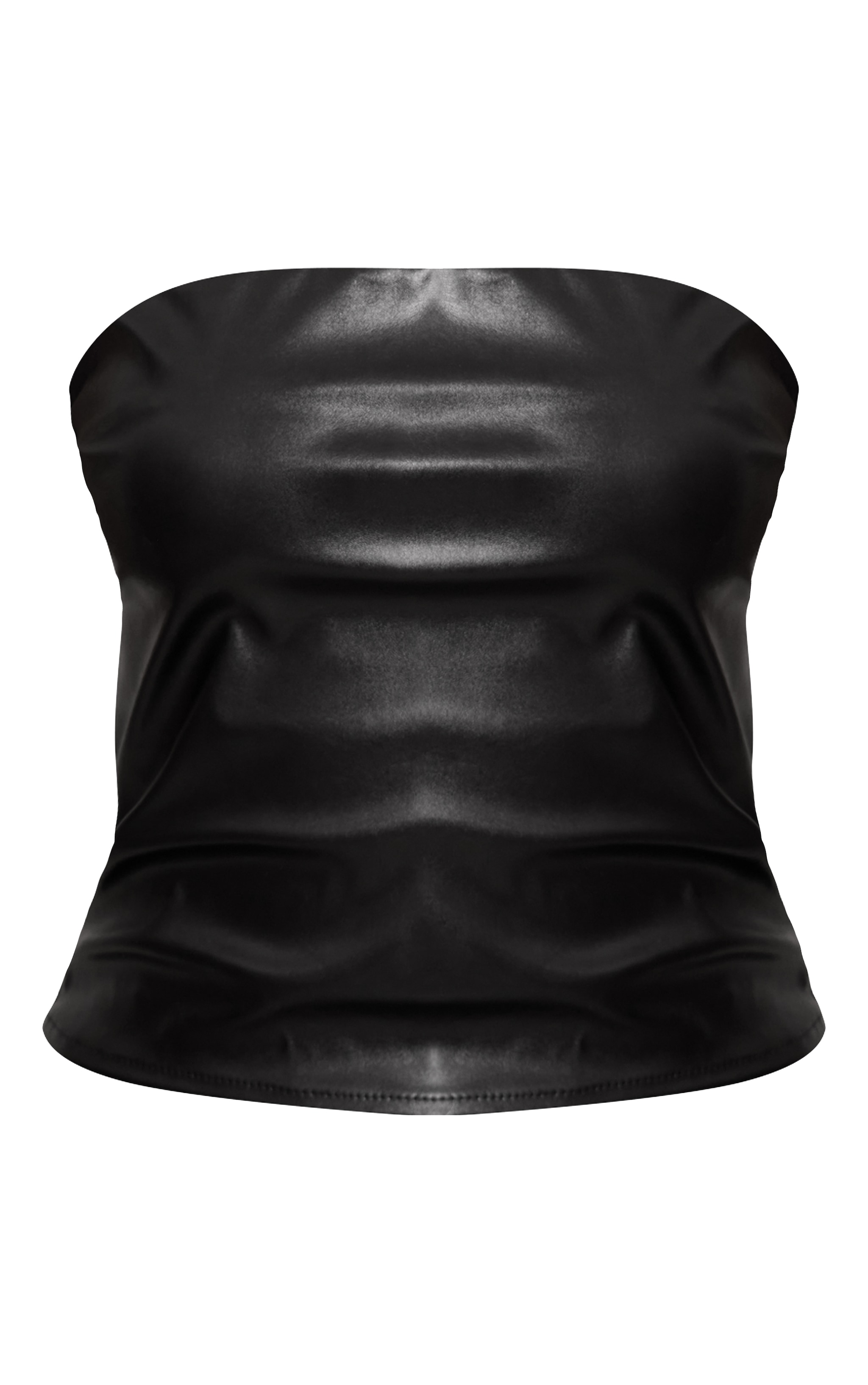 Top bandeau ajusté en PU noir image 5