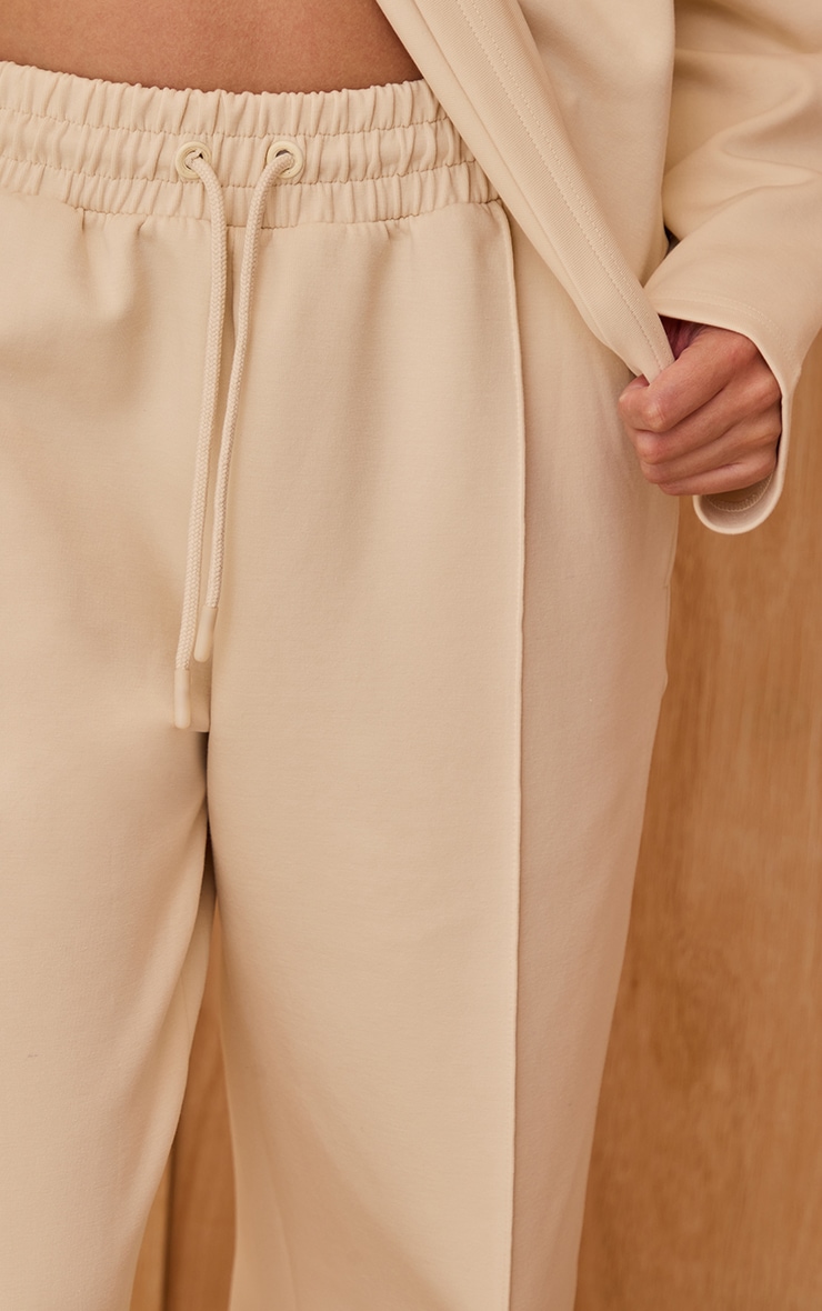 Cream Interlock Pintuck Straight Leg Sweatpant image 4