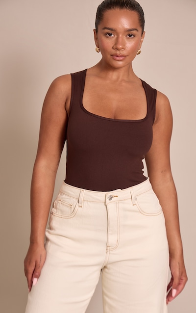 Shape Chocolate Sculpt Square Neck Bodysuit