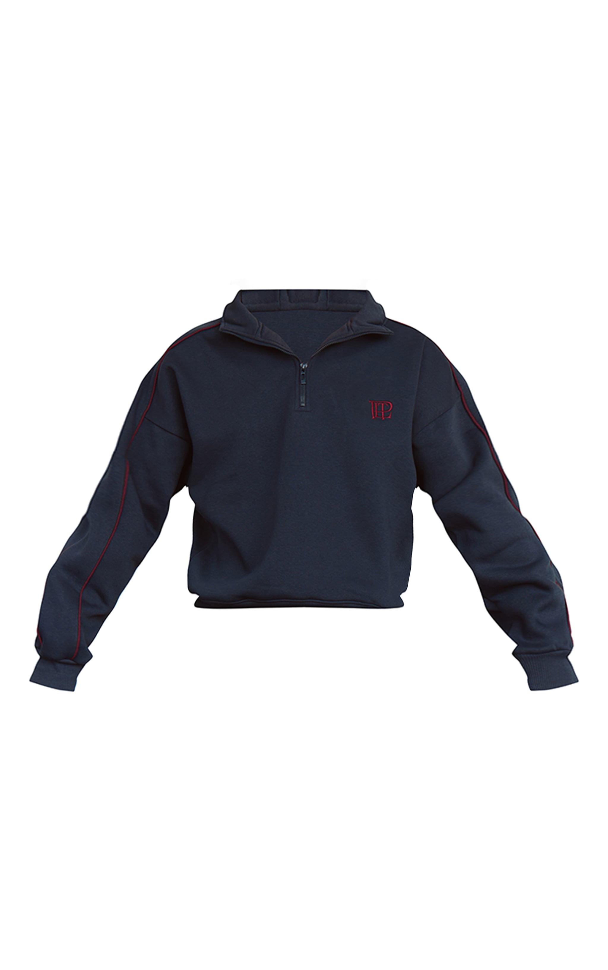 Navy PLT Contrast Binding Funnel Neck Zip Sweatshirt image 5