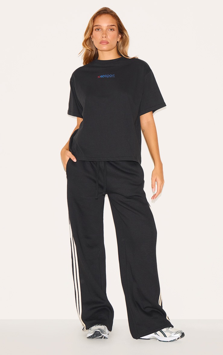 Black Sport Collective Printed Boxy Oversized T Shirt image 3