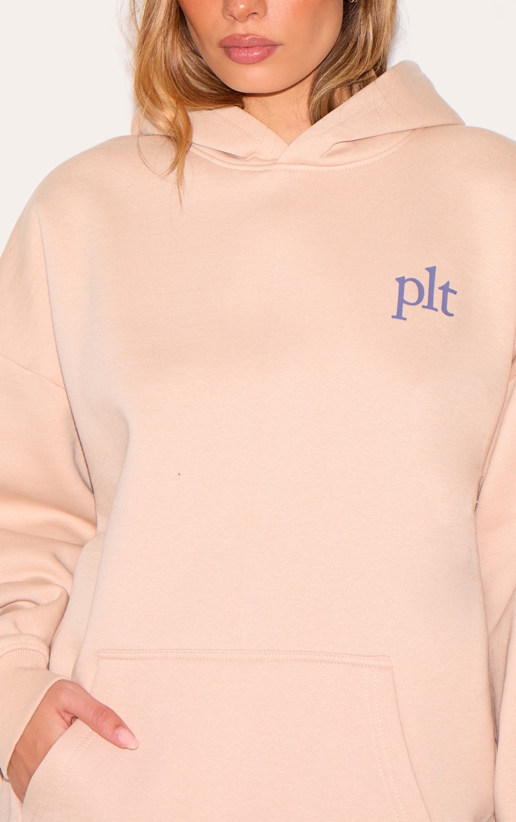 PRETTYLITTLETHING Cream Oversized Hoodie image 4