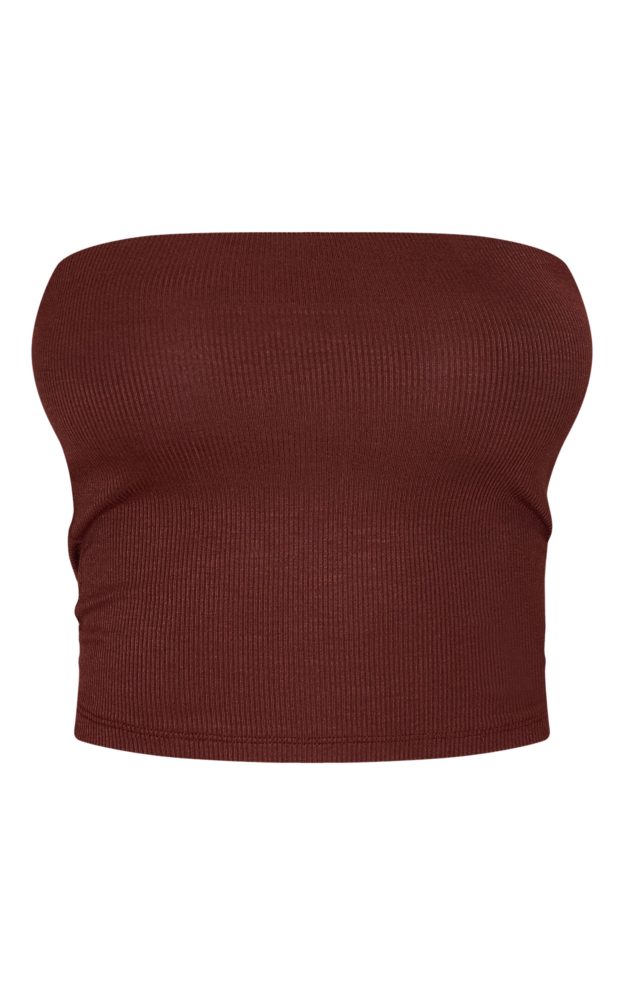 Chocolate Soft Rib Bandeau Top image 5