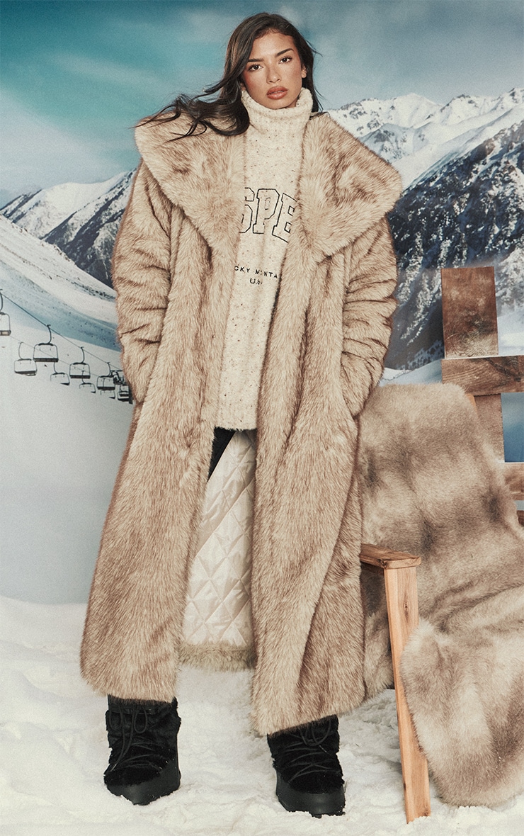 Oatmeal Slogan Embroidered Speckled Oversized Knit Jumper  image 3