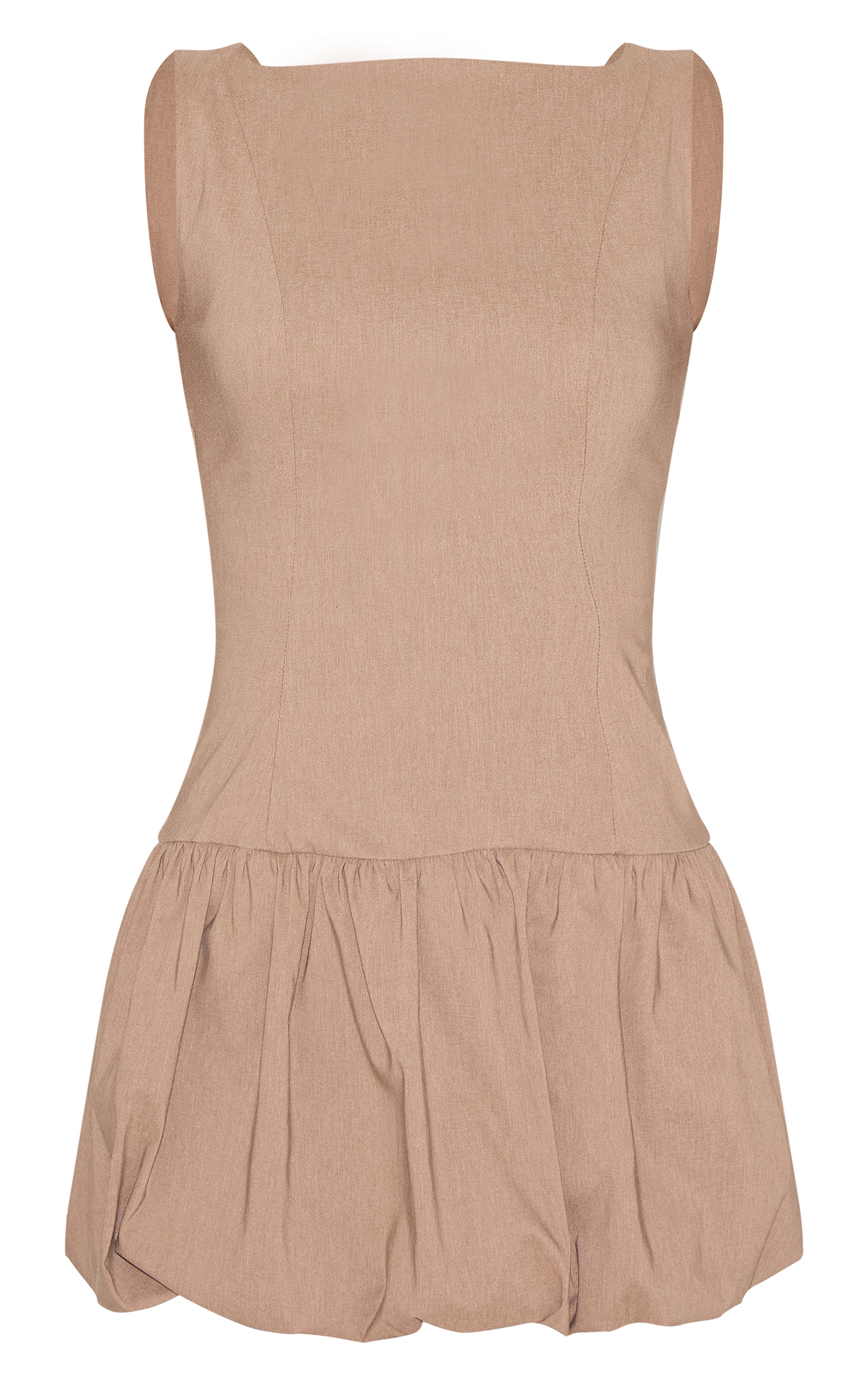 Robe bouffante tissée stretch taupe image 5