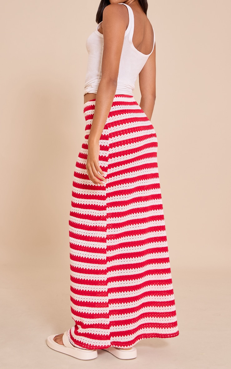 Tomato Striped Textured Jersey Maxi Skirt image 3