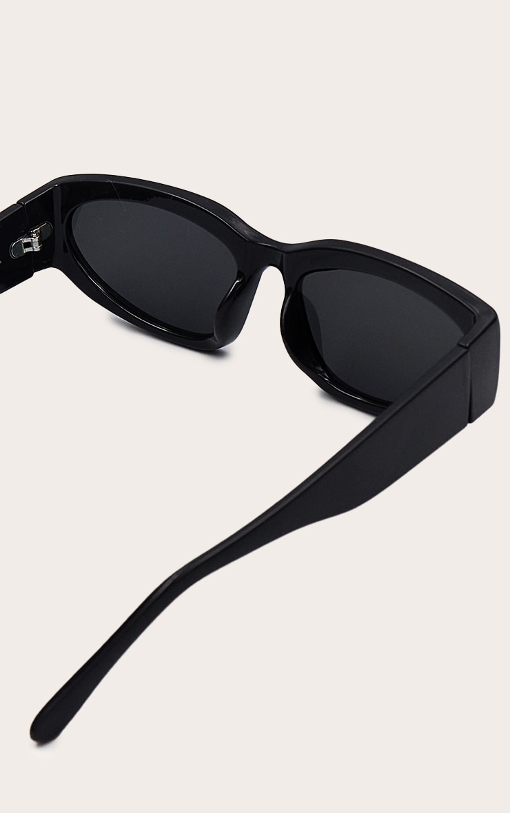 Black Chunky Angled Sunglasses image 4