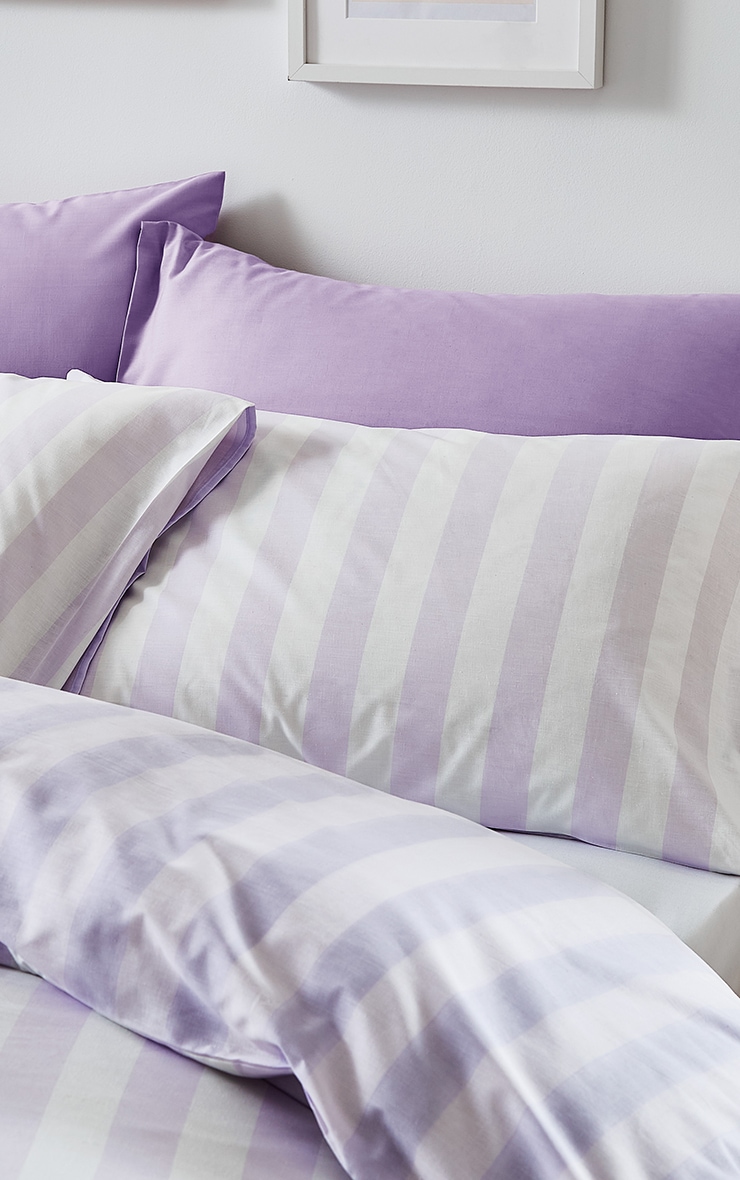 Lilac Stripe Tease King Size Duvet Cover image 3