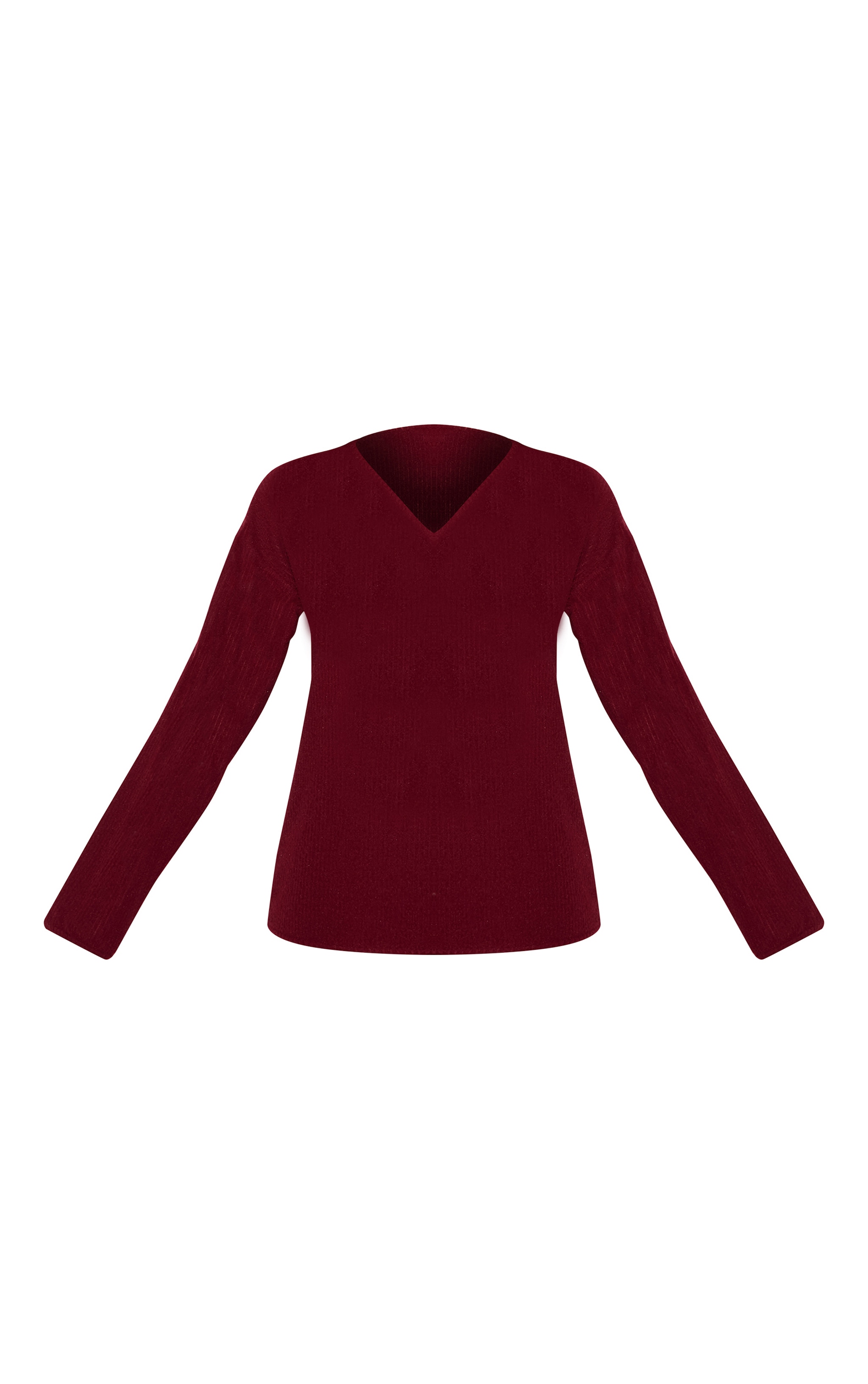Burgundy Soft Rib Slouchy Long Top image 5
