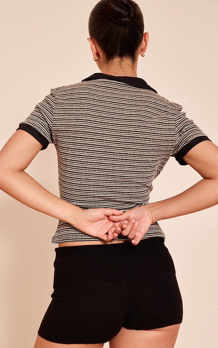 Mini short en maille tricot noire image 3
