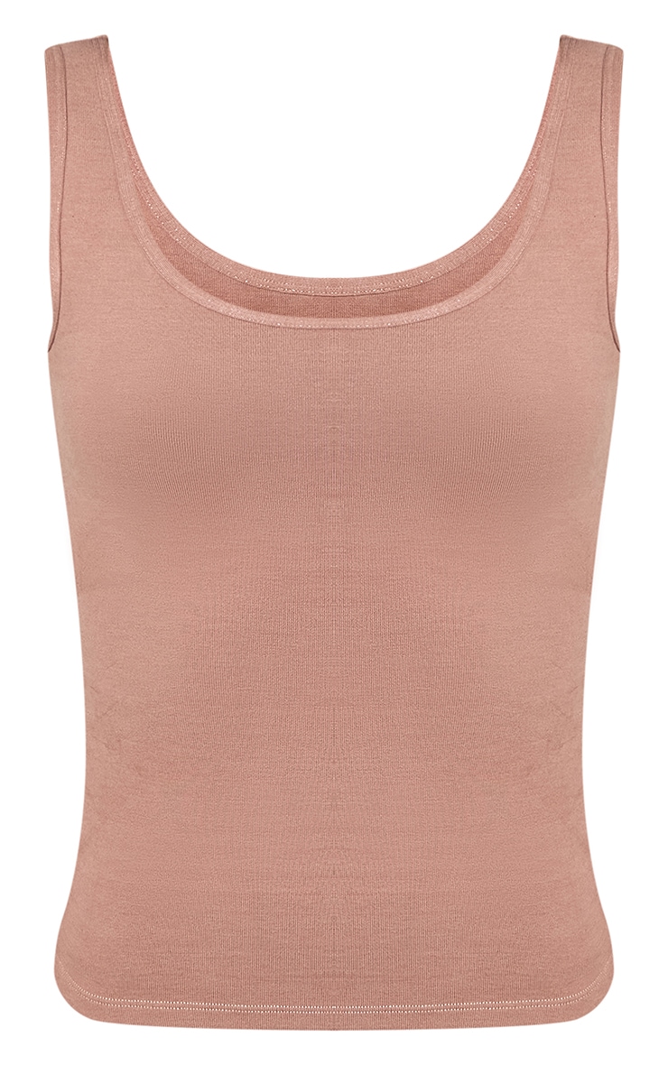 Tall PLT Mocha Soft Cotton Vest Top image 5