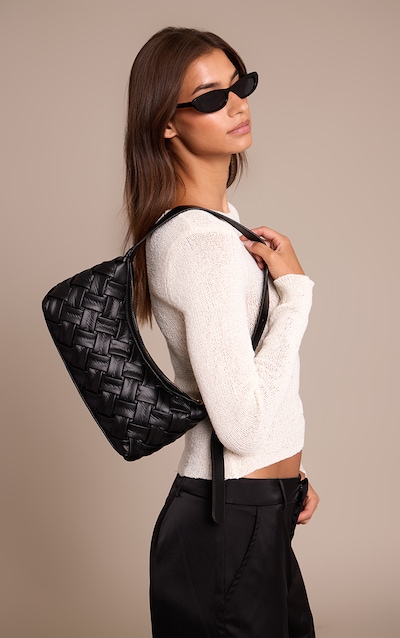Black Hand Weave Shoulder Bag