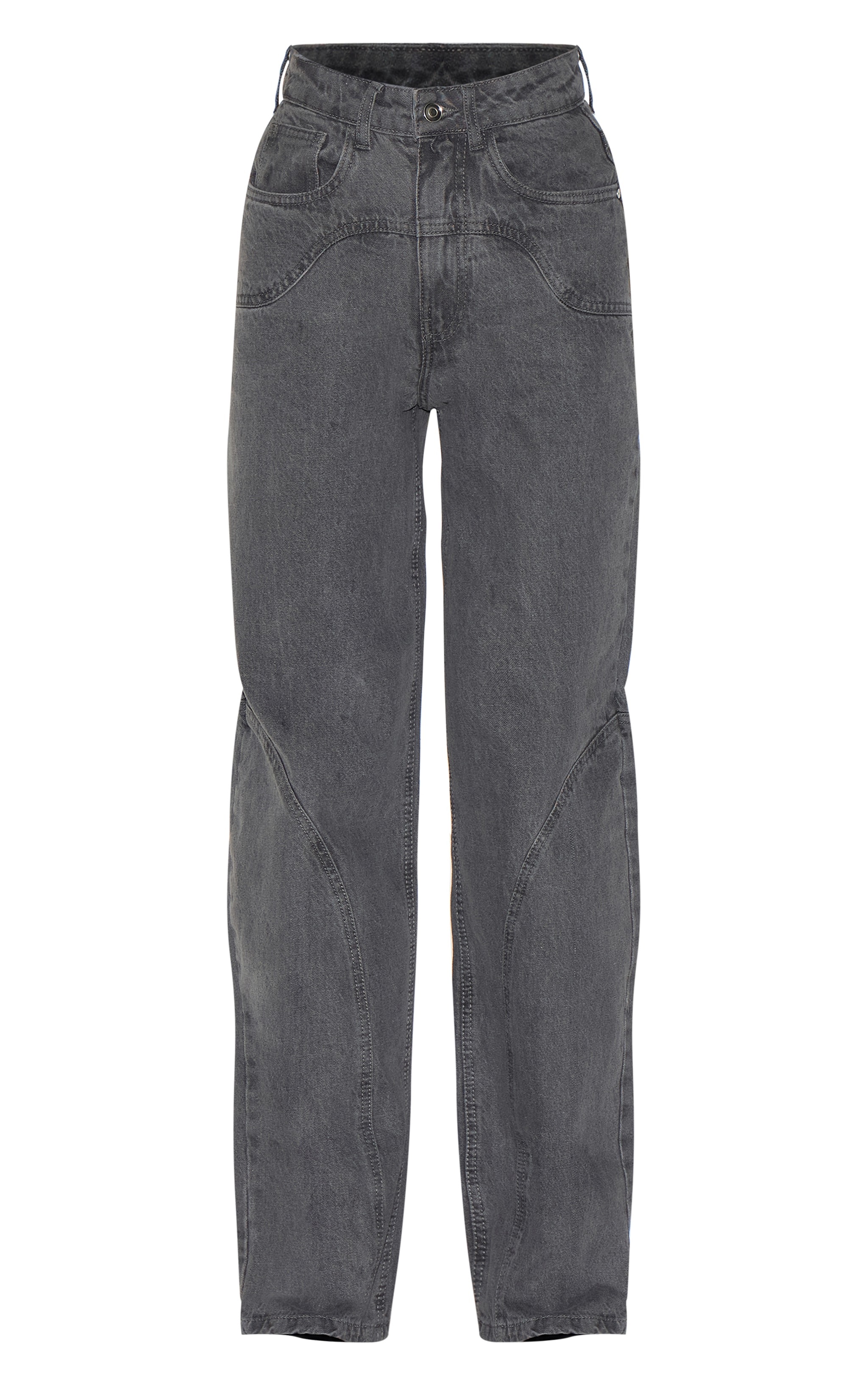Grey High Waist Western Seam Detail Jeans image 5