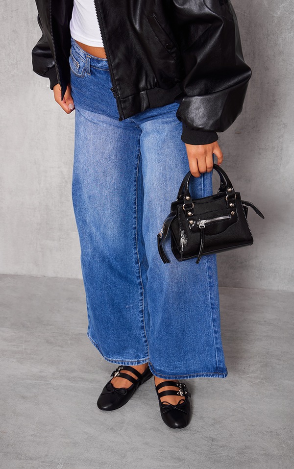 Black Double Buckle Detail Ballet Slippers PrettyLittleThing